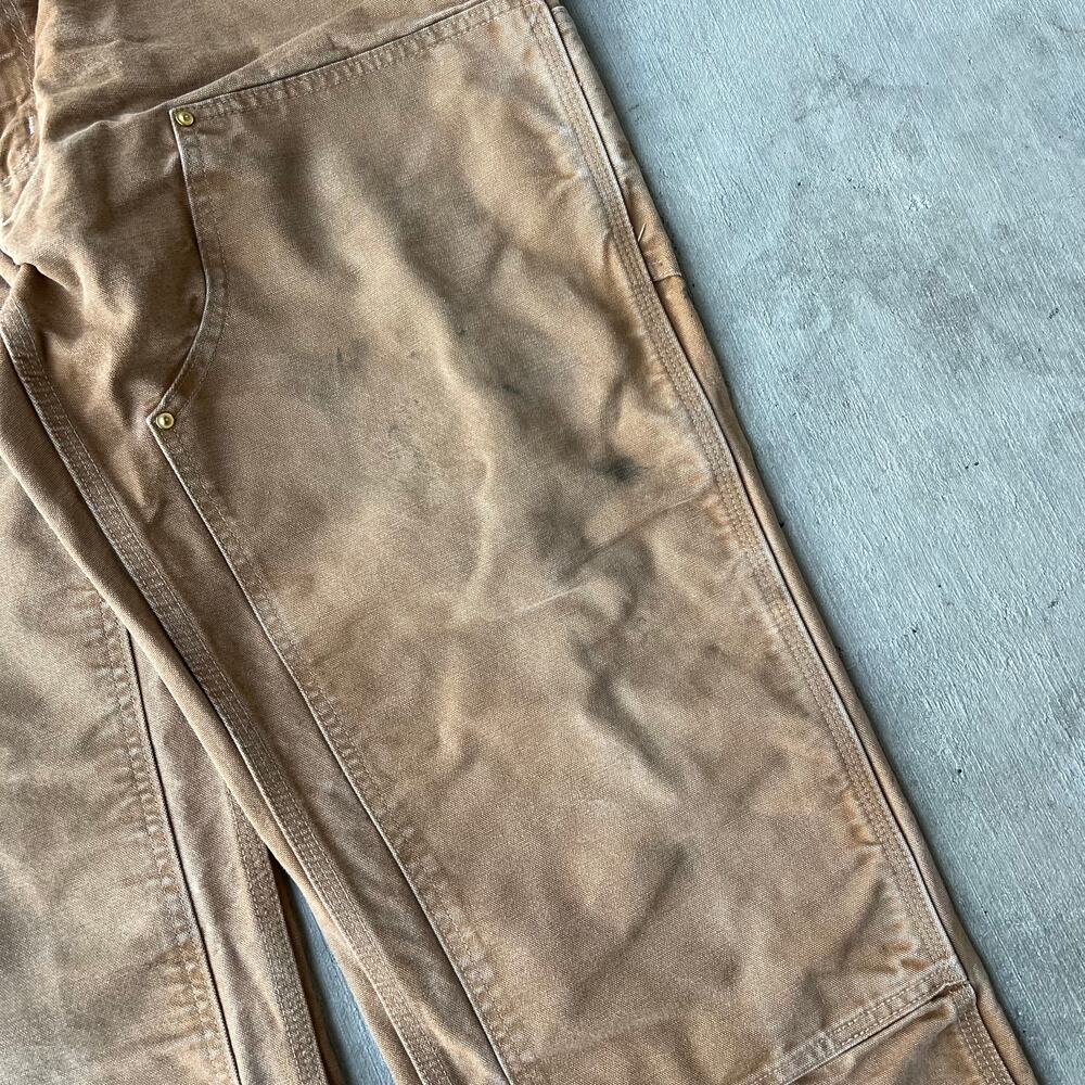 Vintage Y2K Carhartt brown double knee work wear carpenter pants - Picture 4 of 10